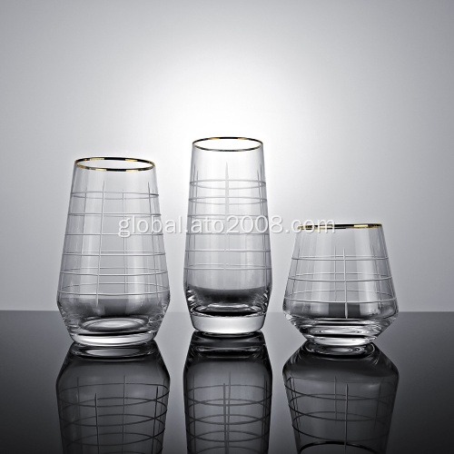 Hot-selling glasses Clear wine glass with gold rim Supplier